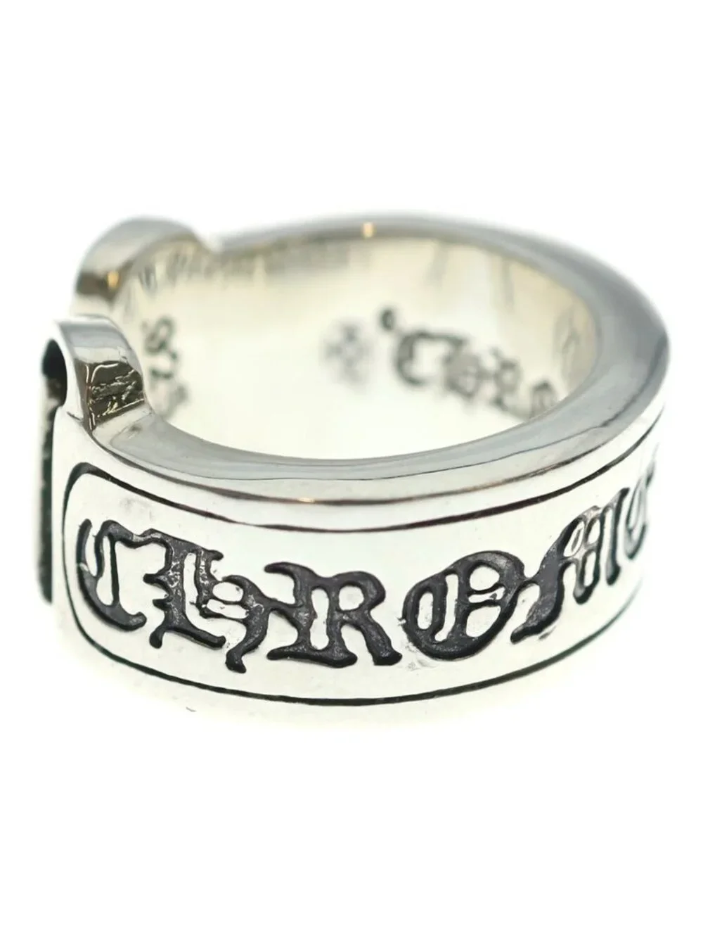 Chrome Hearts LG Scroll Label Ring Silver